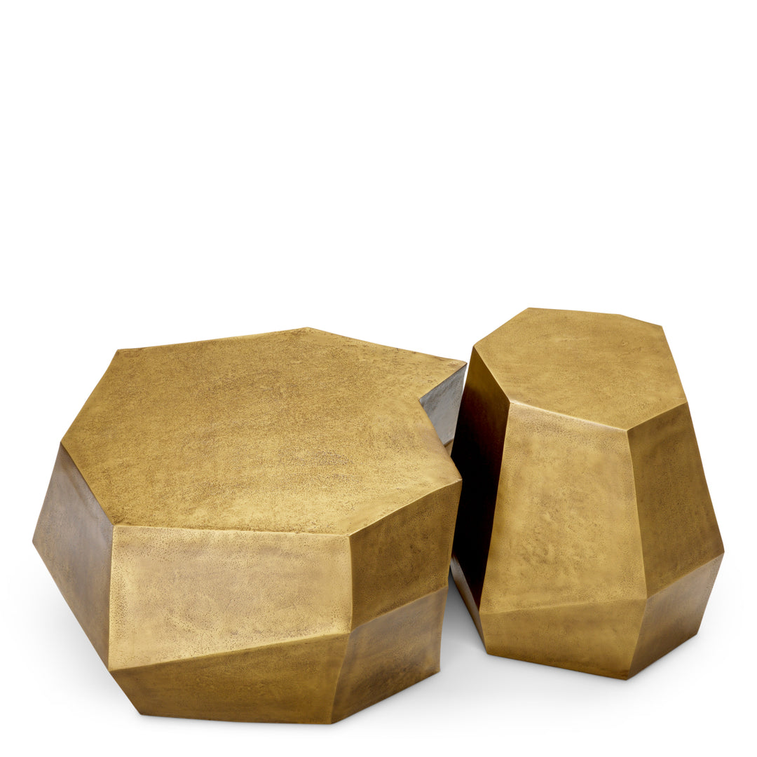 Eichholtz Salontafel Urbino Set of 2 Vintage Brass