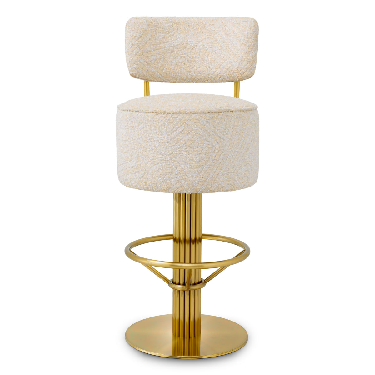 Eichholtz Barstoel Carleton met rugleuning Creme