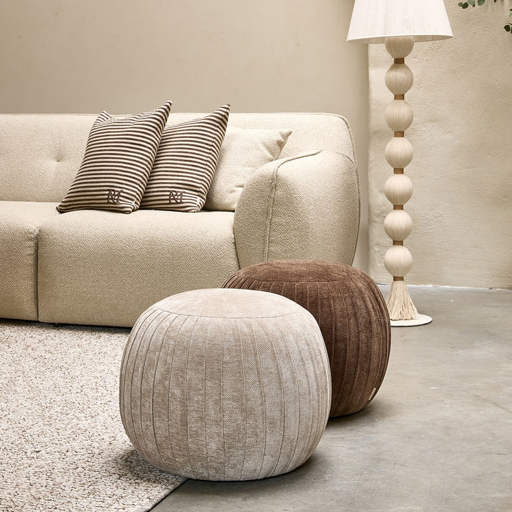 Paris Footstool, Vintage Jaquard Mild Cashmere