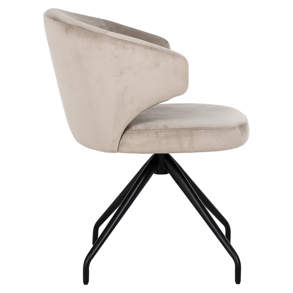 Swivel chair Milly khaki velvet (Quartz Khaki 903)