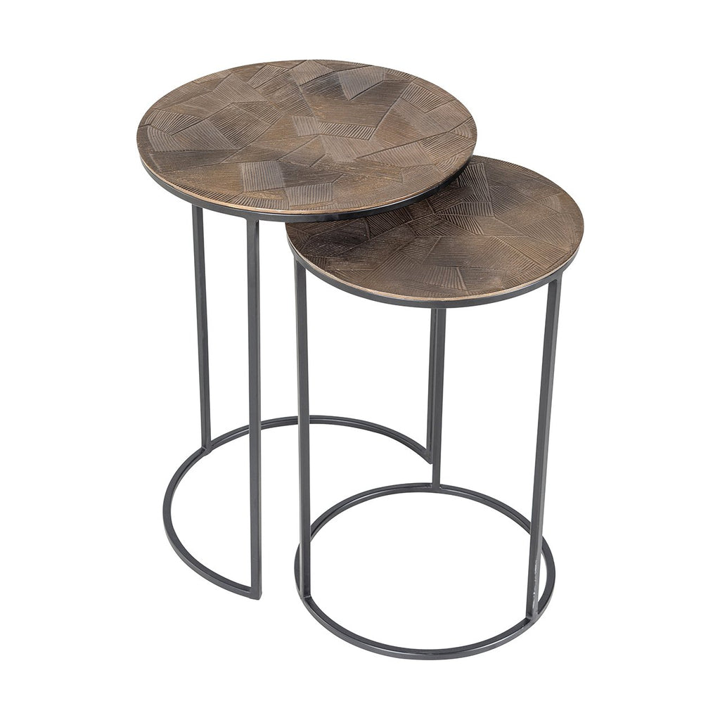 Side table Tulum set van 2 (Geborsteld Goud)