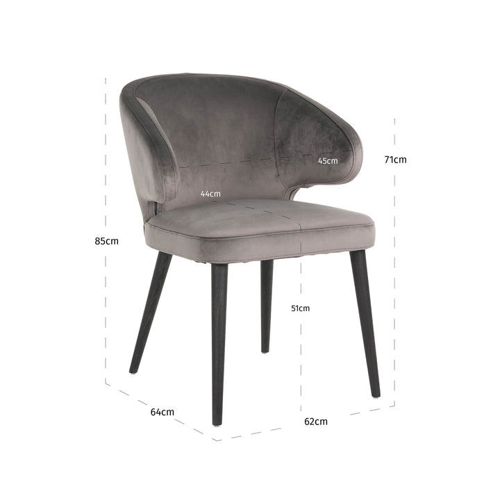 Eetkamerstoel Indigo stone velvet