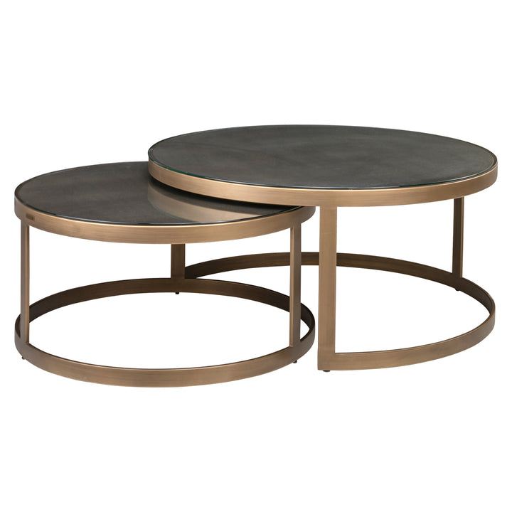 Coffee table Bloomville brass shagreen (Set of 2)