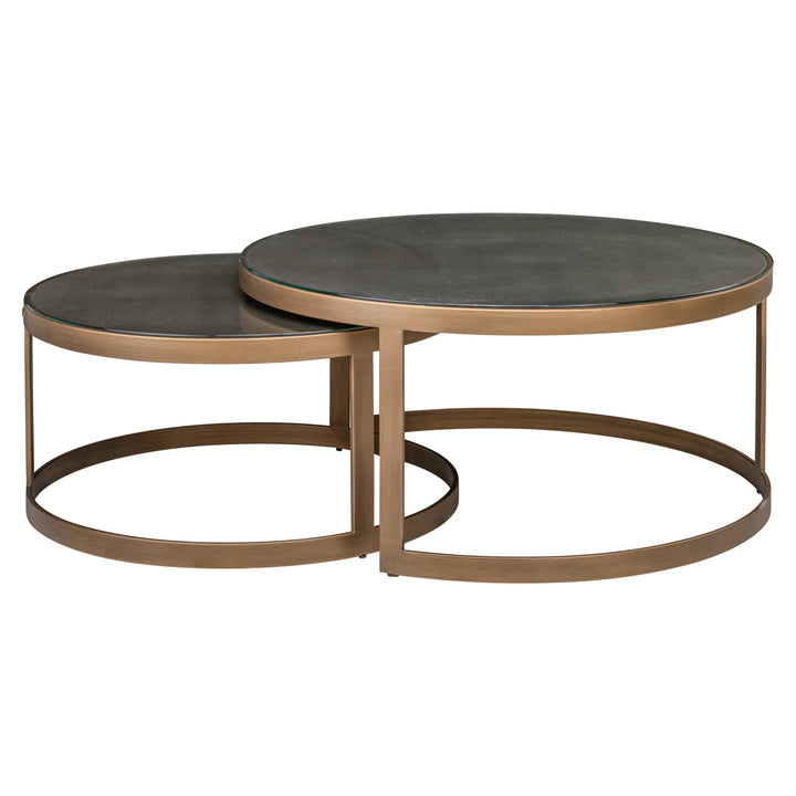 Coffee table Bloomville brass shagreen (Set of 2)