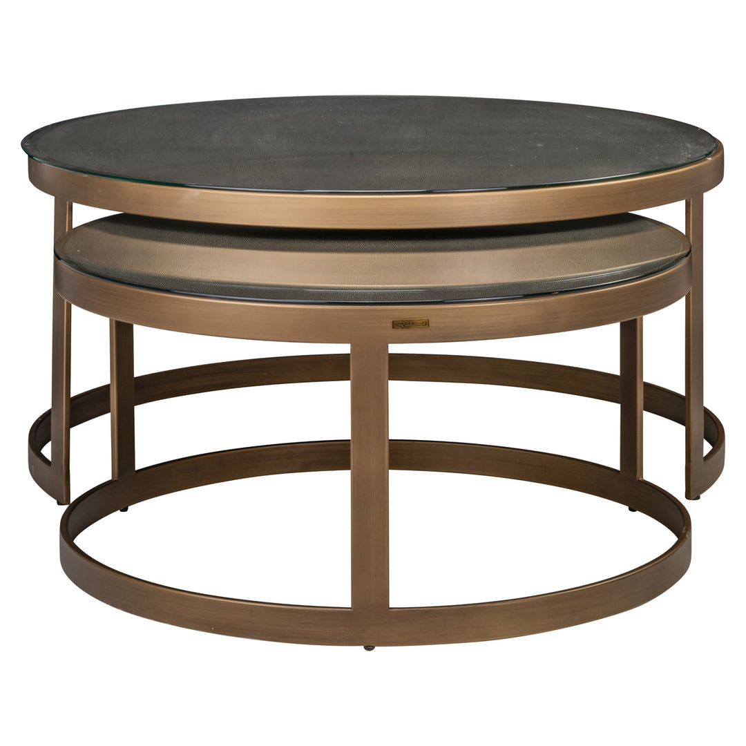 Coffee table Bloomville brass shagreen (Set of 2)