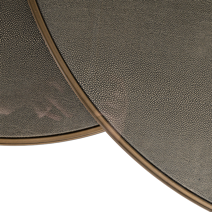 Coffee table Bloomville brass shagreen (Set of 2)