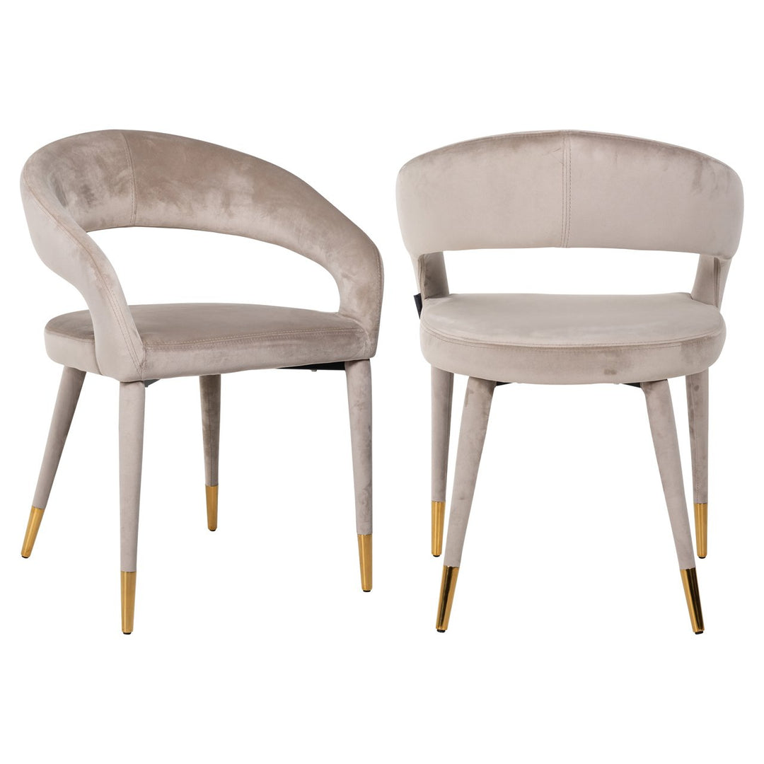 Dining room chair Gia khaki velvet fire retardant