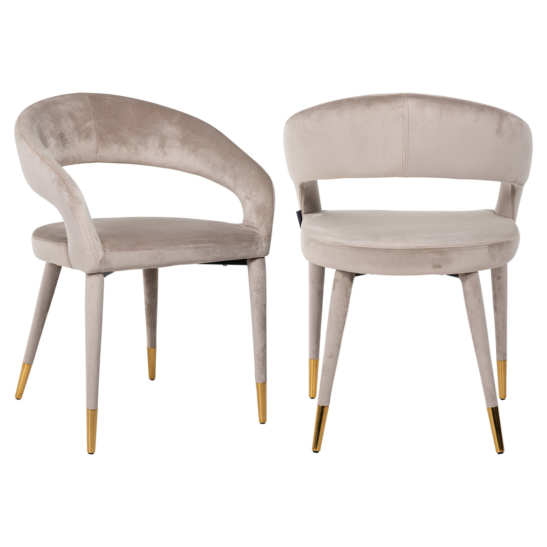 Dining room chair Gia khaki velvet fire retardant