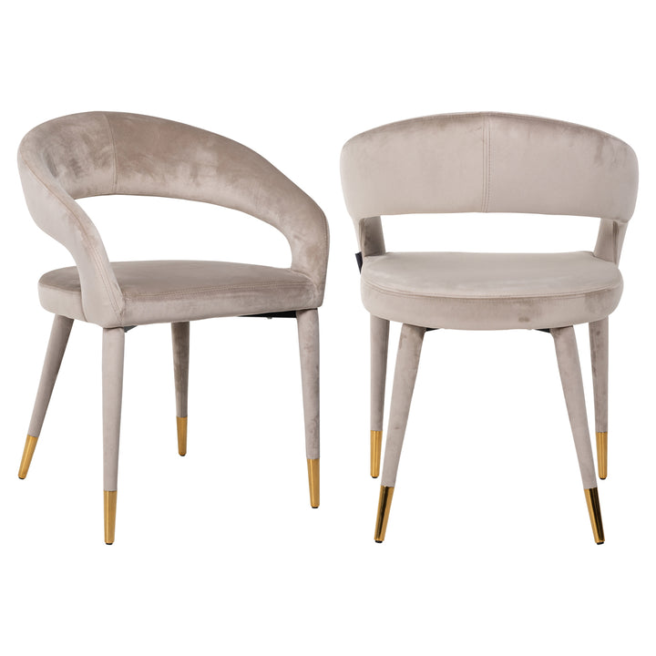 Dining room chair Gia khaki velvet fire retardant