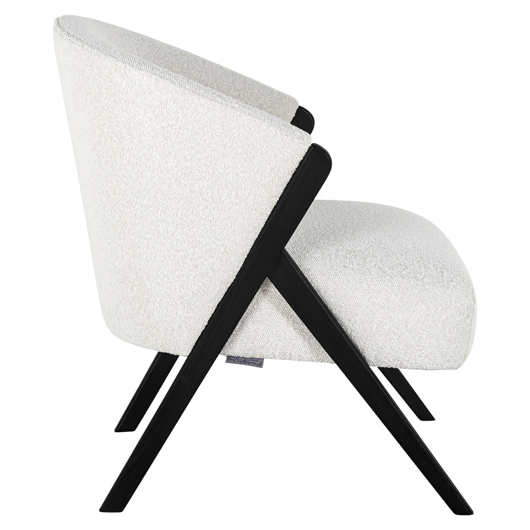 Lounge stoel Mia white bouclé