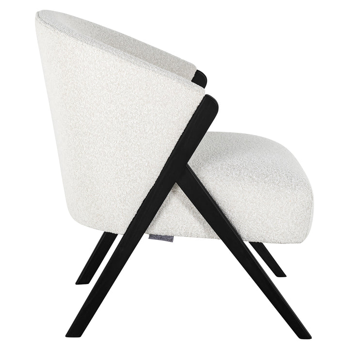 Lounge stoel Mia white bouclé