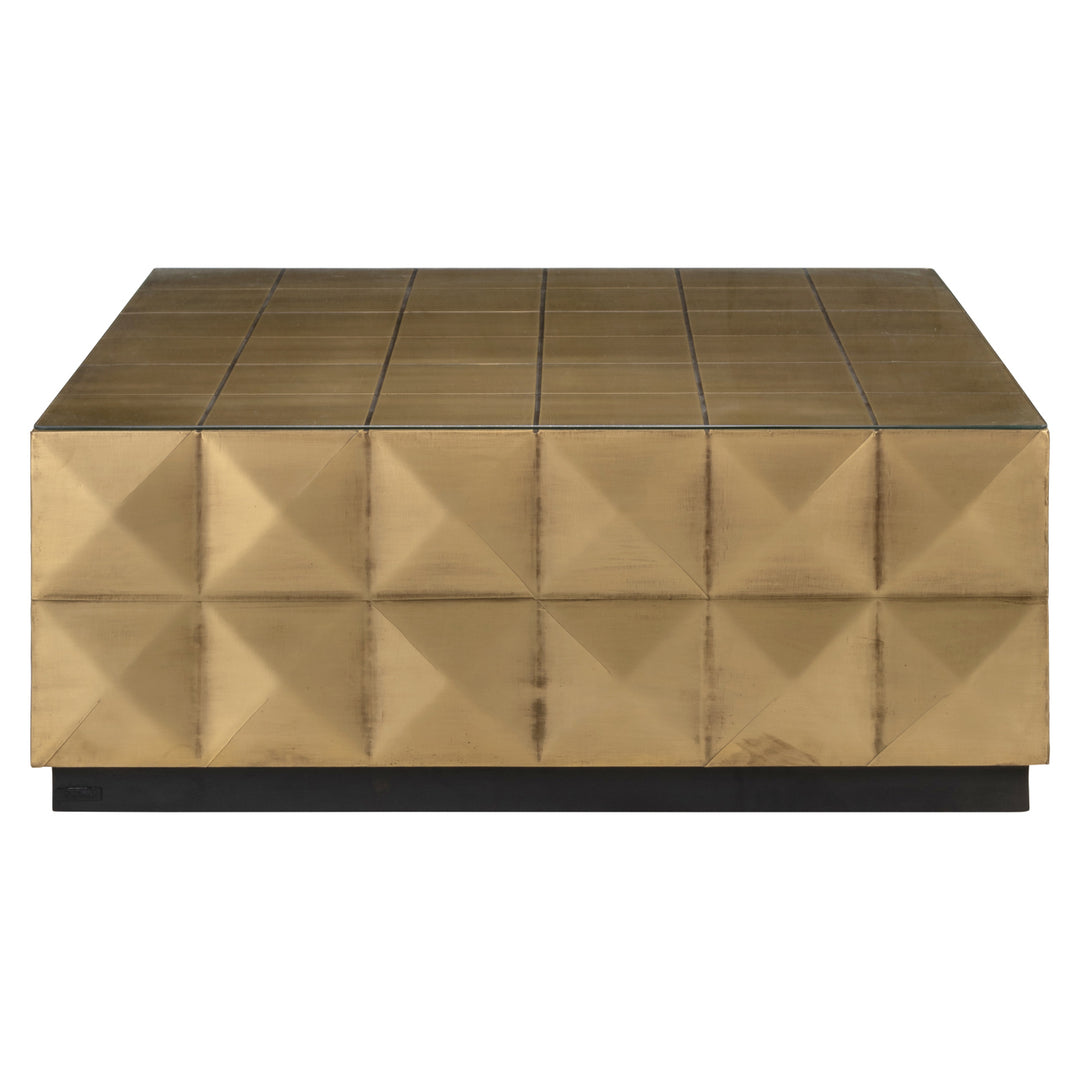 Salontafel Collada brushed gold incl. glass top
