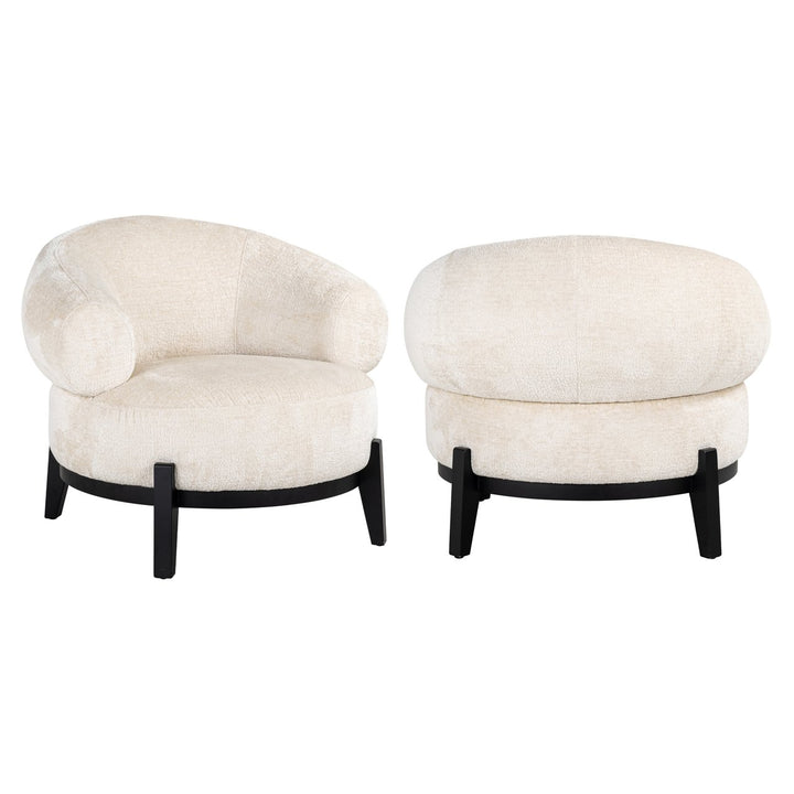 Lounge chair Montana white chenille