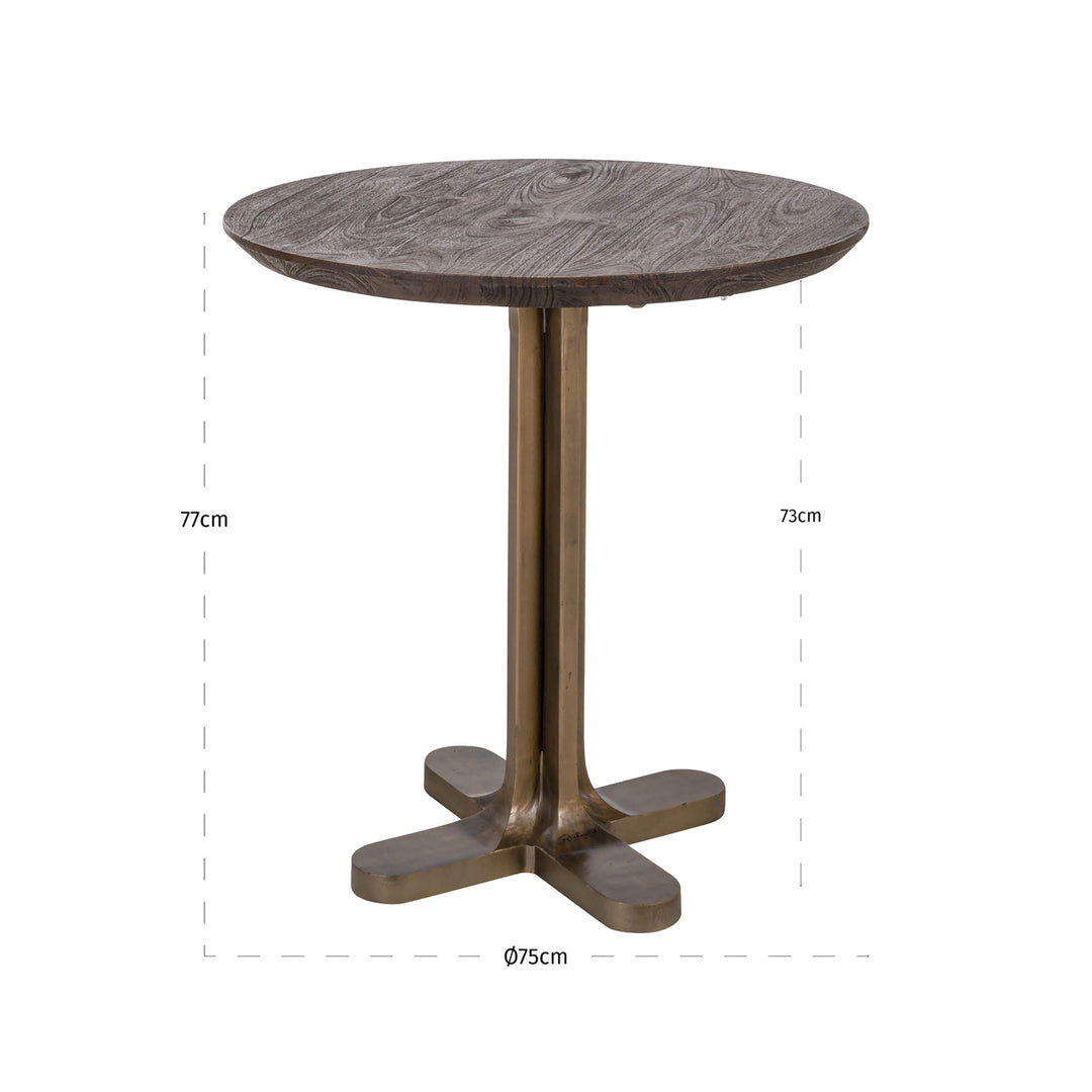Bistrotafel Revelin dark brown 75Ø