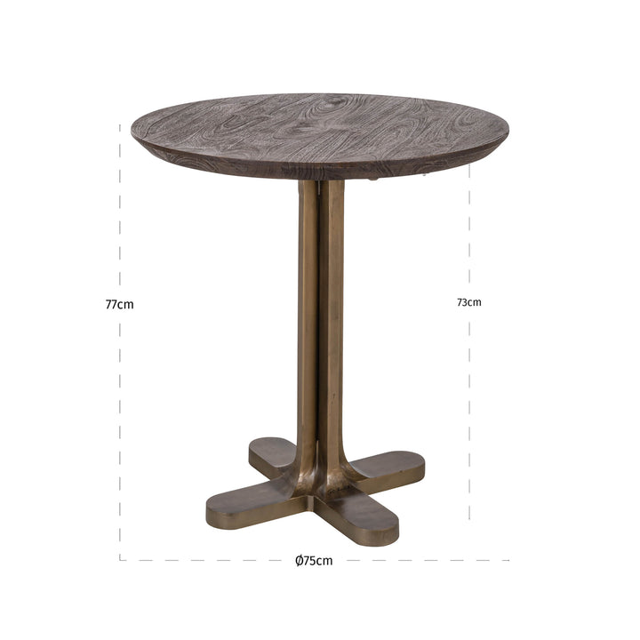 Bistrotafel Revelin dark brown 75Ø