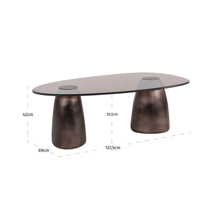 Hayden ovaler Couchtisch aus Bronze