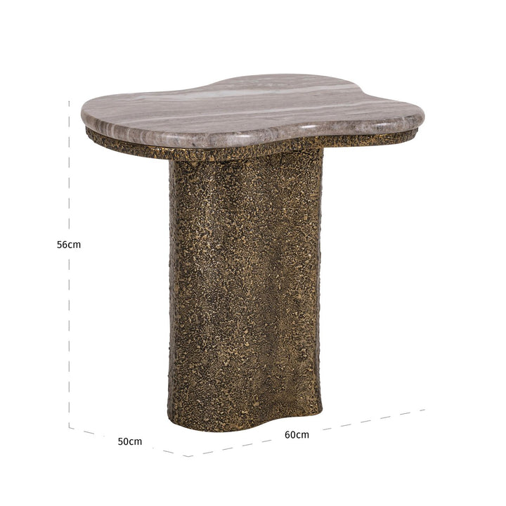 Bijzettafel Abandos brass antique