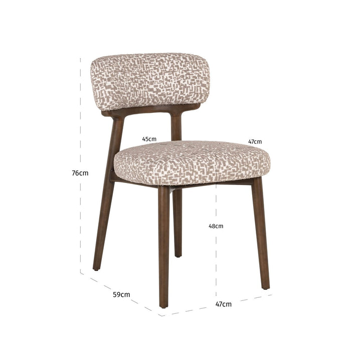 Dining room chair Basker natural geo (Set of 2)