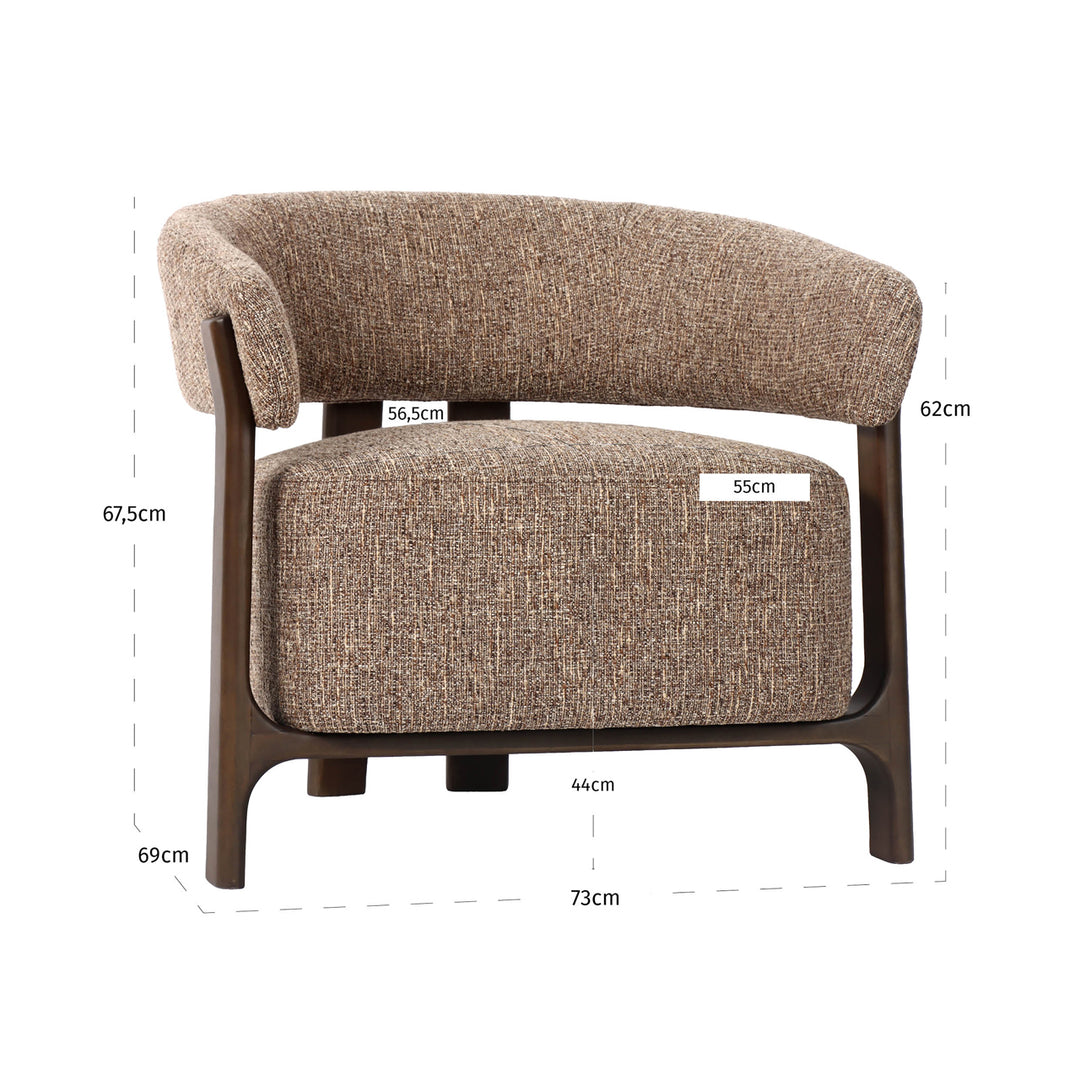 Dalara brown tweed lounge chair