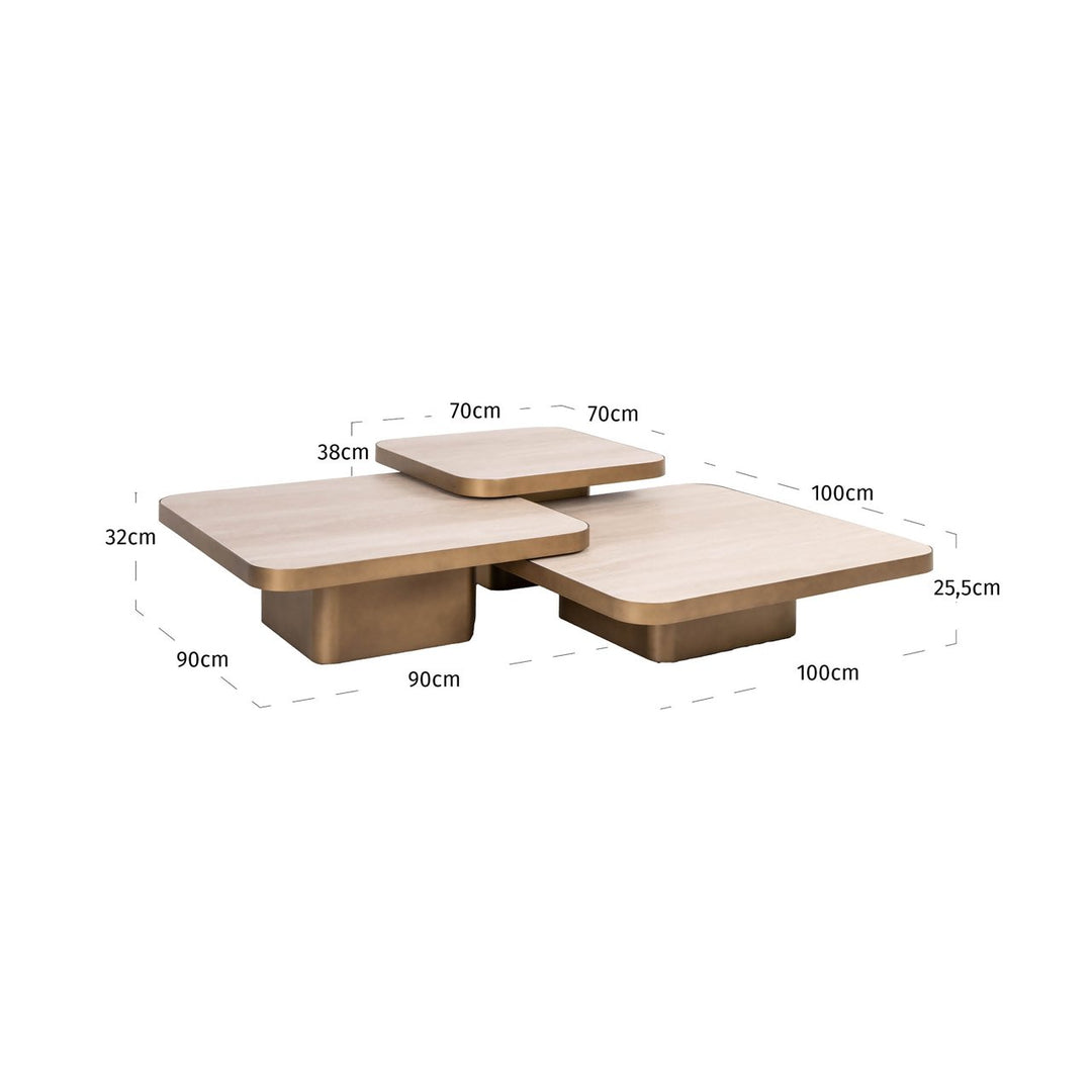 Cumulus beige coffee table (Set of 3)