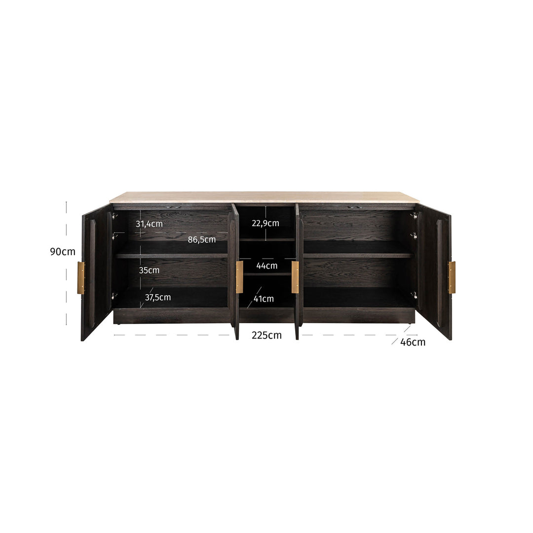 Dressoir Claremont brown  4-doors 2-shelves