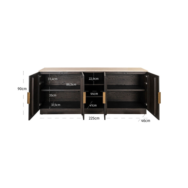 Dressoir Claremont brown  4-doors 2-shelves