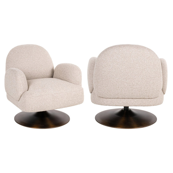 Lounge chair Kagney biscotti swivel
