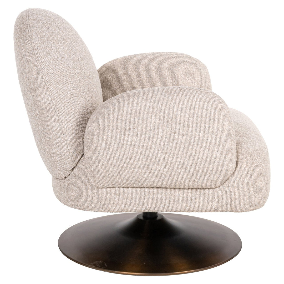 Lounge chair Kagney biscotti swivel