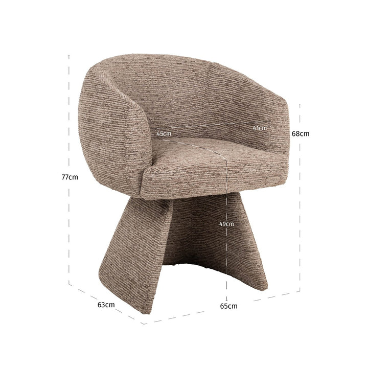Eetkamerstoel Quiriro mocca linear swivel