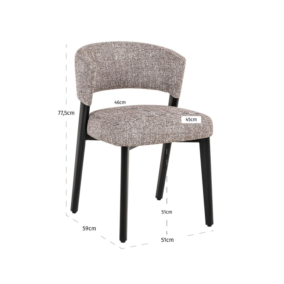 Eetkamerstoel Zeno earth tweed