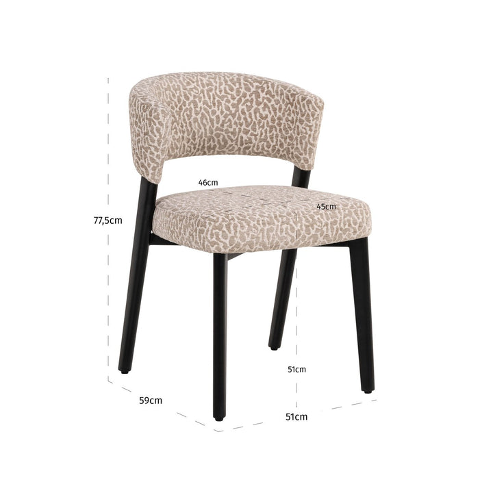 Zeno dining chair beige leopard