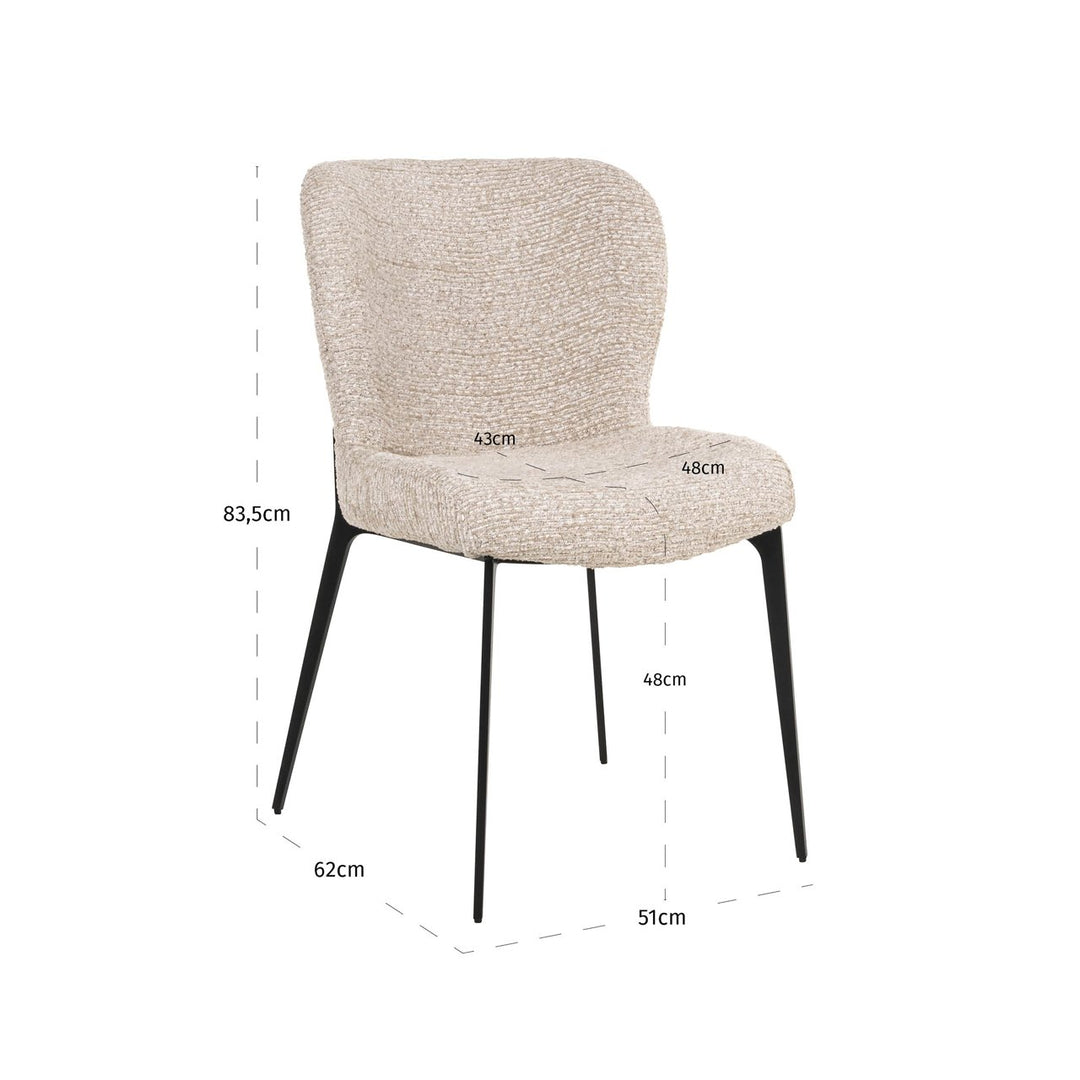 Sergio natural linear dining chair