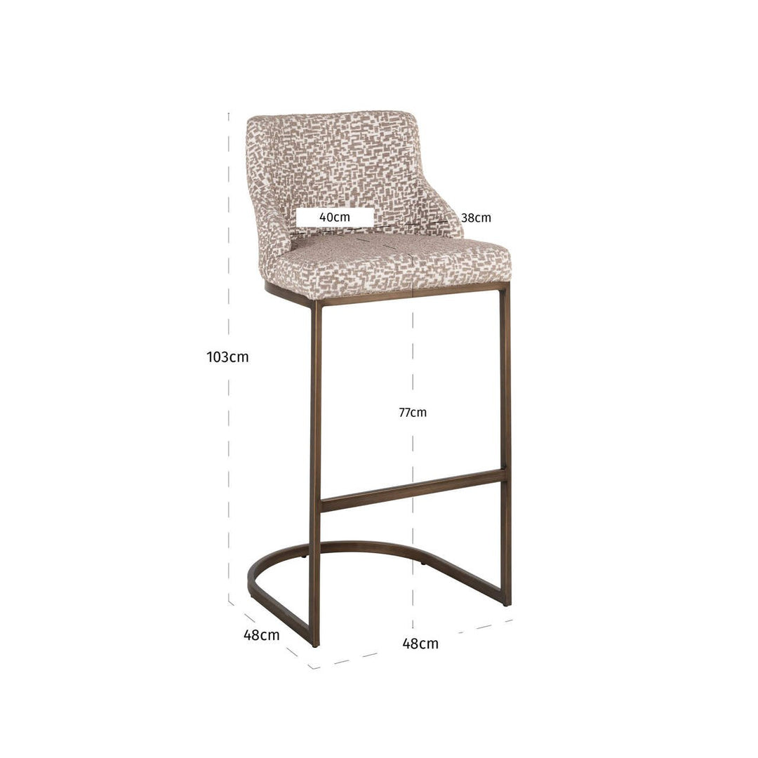 Bar chair Bolton natural geo (Set of 2)