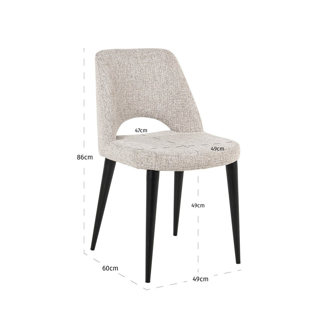 Eetkamerstoel Tabitha natural fancy fire retardant (Set of 2)