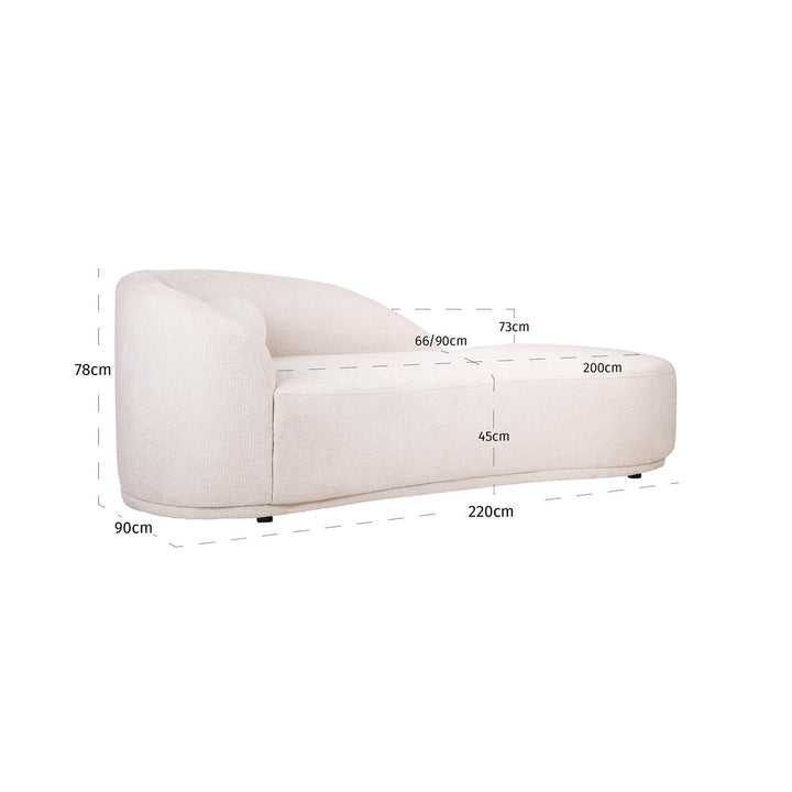 Bank Emma cream fancy chaise longue