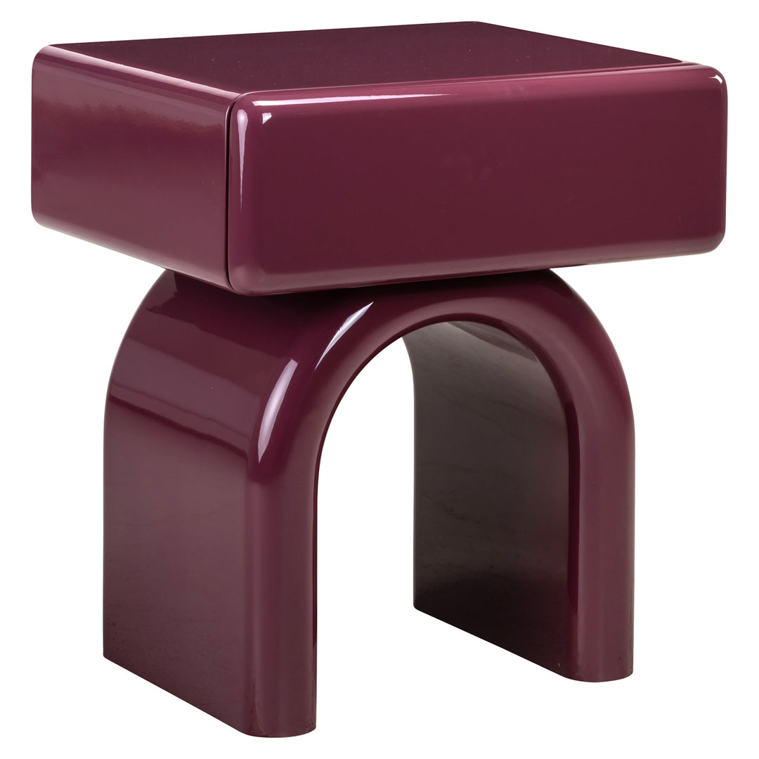 Nachtkastje Bennet burgundy 1-drawer