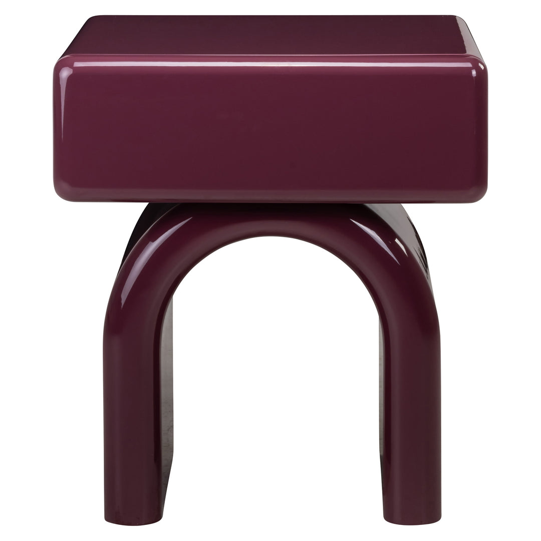 Nachtkastje Bennet burgundy 1-drawer