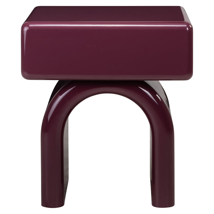 Nachtkastje Bennet burgundy 1-drawer