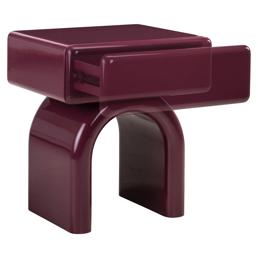 Nachtkastje Bennet burgundy 1-drawer