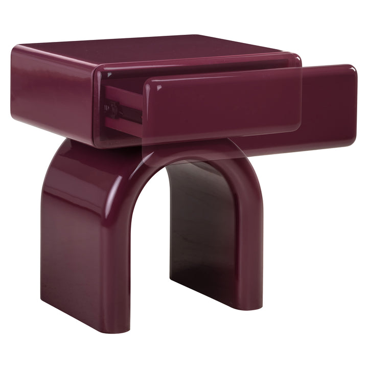 Nachtkastje Bennet burgundy 1-drawer