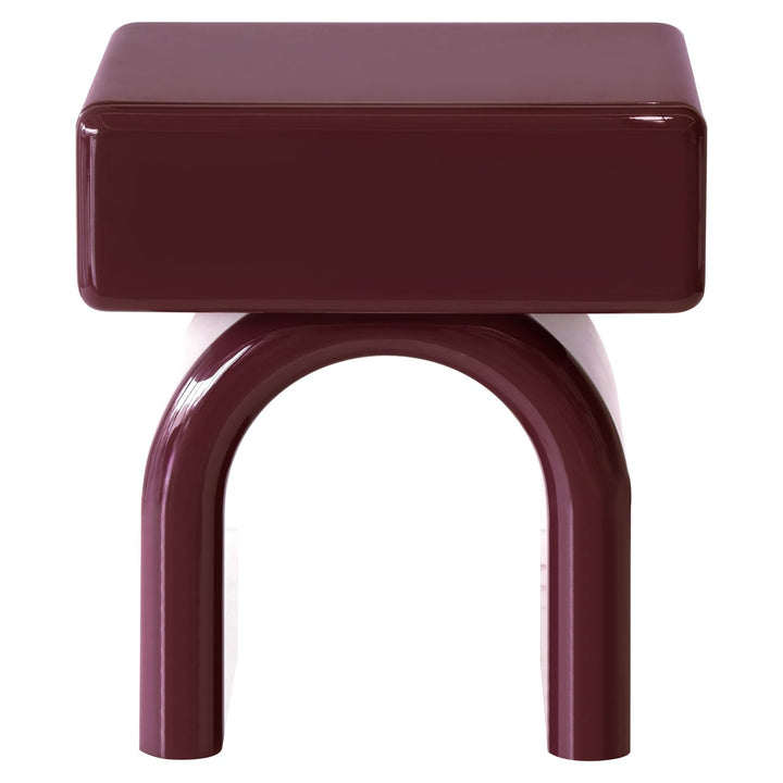 Nachtkastje Bennet burgundy 1-drawer