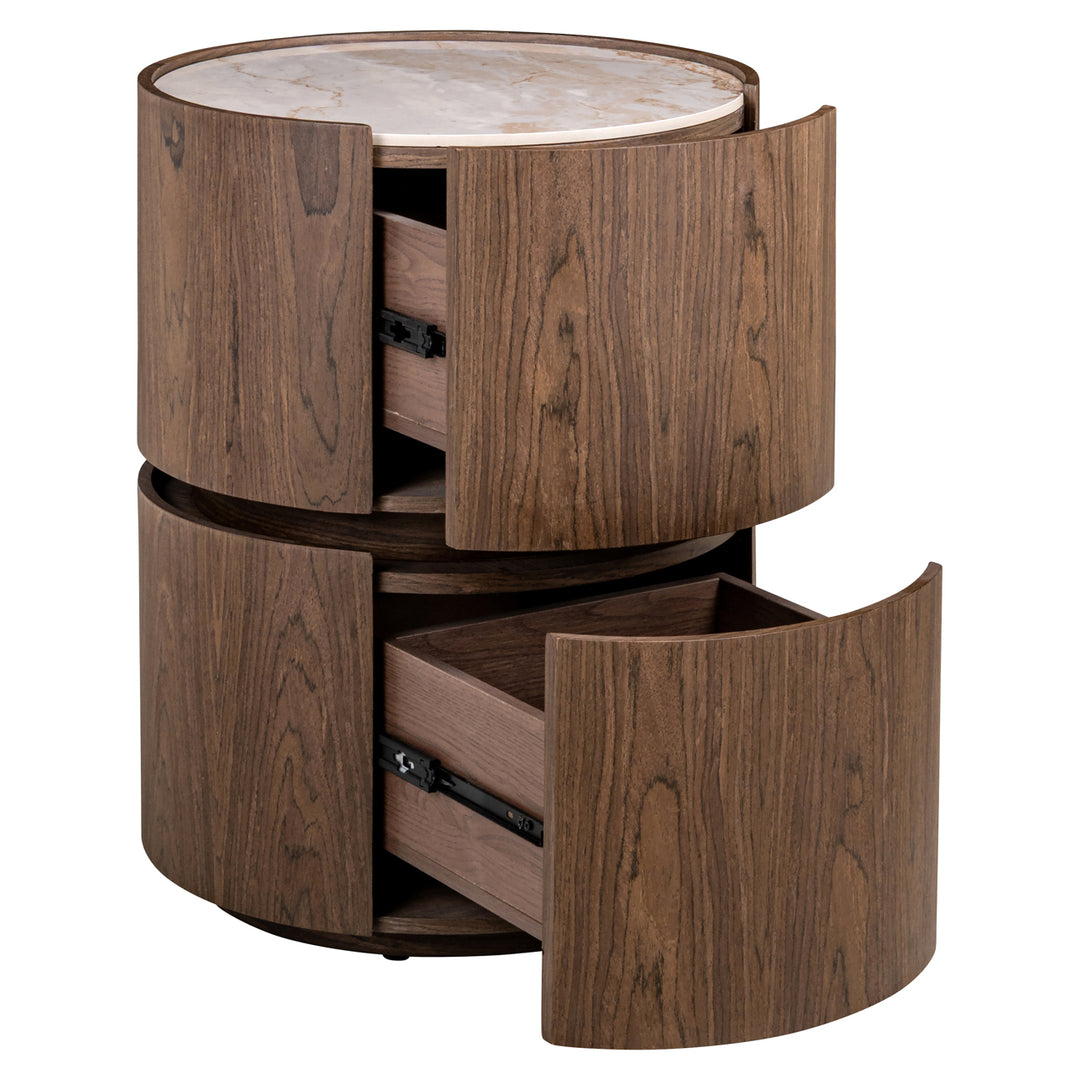 Bedside table Ellery brown 2-drawers
