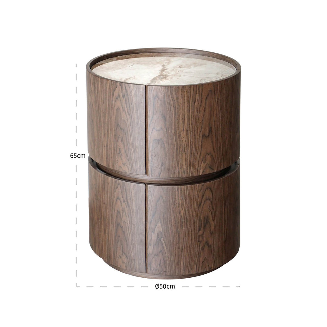 Bedside table Ellery brown 2-drawers