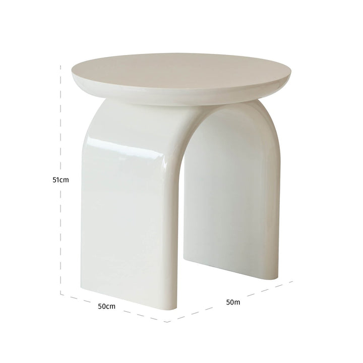 Merrick coconut milk side table