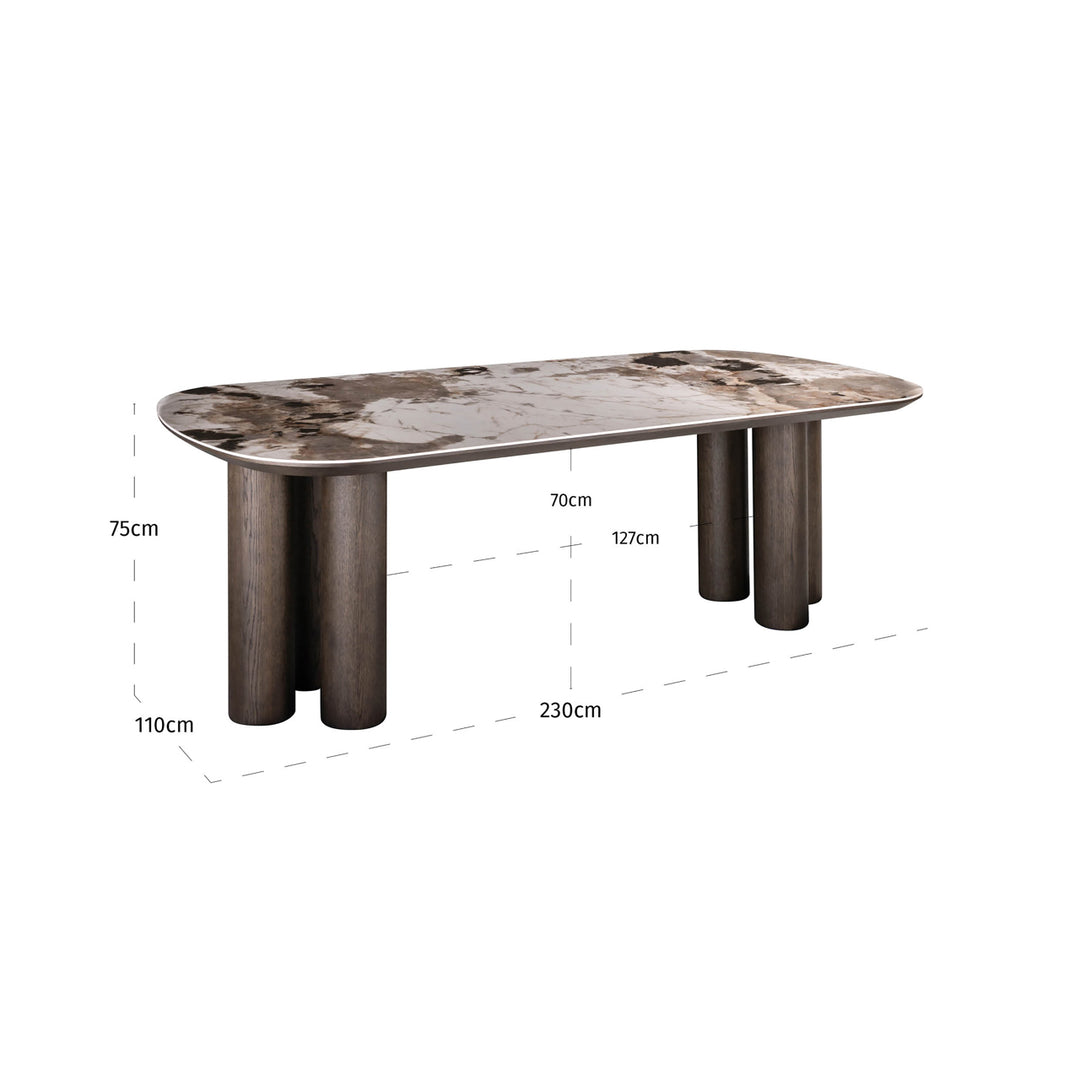 Eettafel Langford brown 230