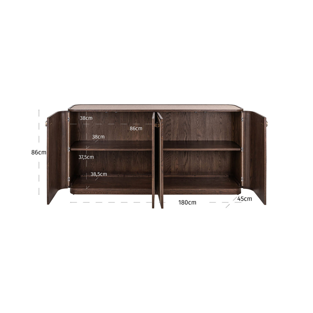 Willox brown 4-door sideboard