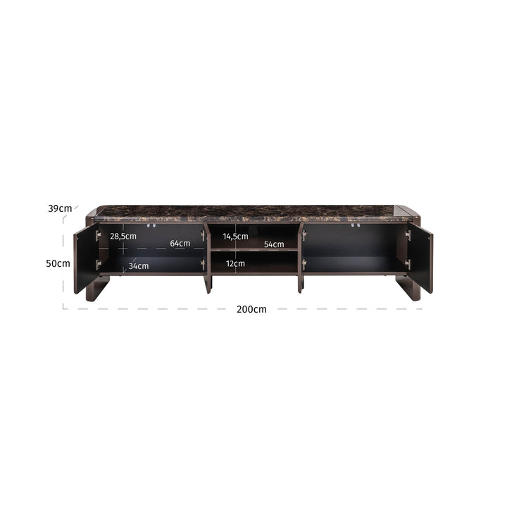 TV-meubel Almundi chocolat brown