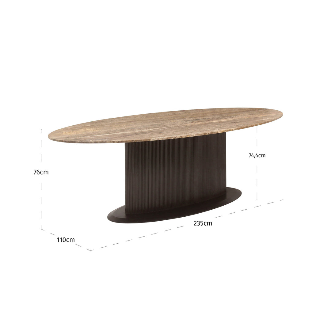 Eettafel Russo ash brown oval 235