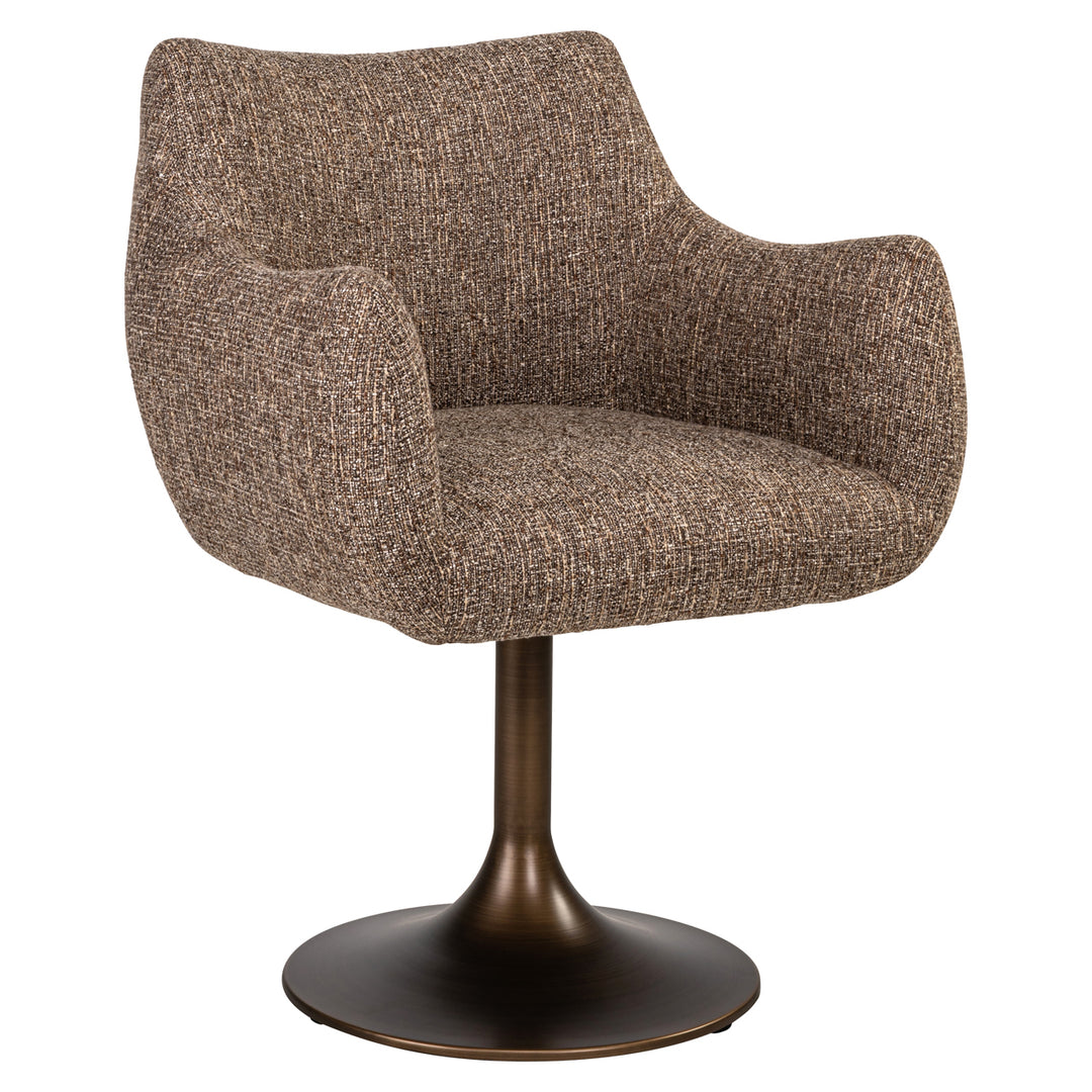 Eetkamerstoel Aldo brown tweed swivel