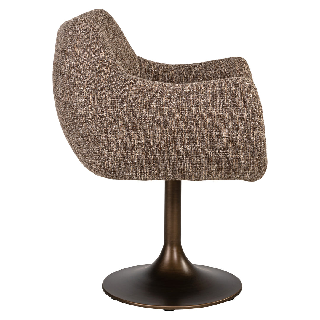 Eetkamerstoel Aldo brown tweed swivel